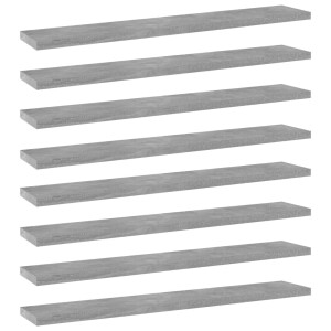 vidaXL Wandschappen 8 st 60x10x1,5 cm spaanplaat betongrijs