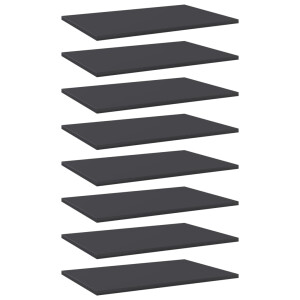 vidaXL Wandschappen 8 st 60x40x1,5 cm spaanplaat grijs