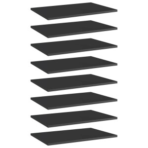 vidaXL Wandschappen 8 st 60x40x1,5 cm spaanplaat hoogglans zwart