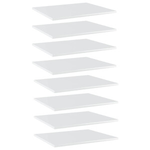 vidaXL Wandschappen 8 st 60x50x1,5 cm spaanplaat hoogglans wit