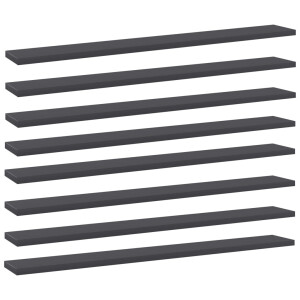 vidaXL Wandschappen 8 st 80x10x1,5 cm spaanplaat grijs