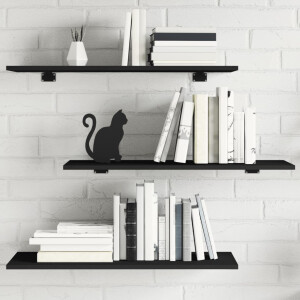 vidaXL Wandschappen 4 st 80x30x1,5 cm spaanplaat zwart