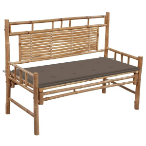 vidaXL Tuinbank met kussen 120 cm bamboe