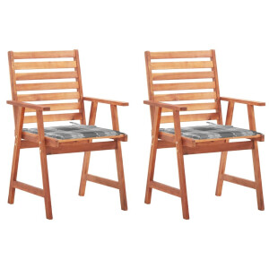 vidaXL Tuinstoelen 2 st met kussens massief acaciahout
