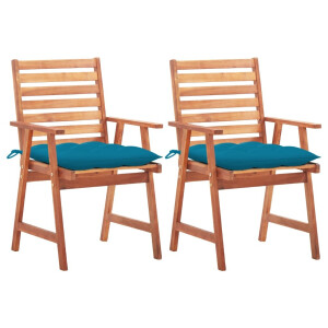 vidaXL Tuinstoelen 2 st met kussens massief acaciahout