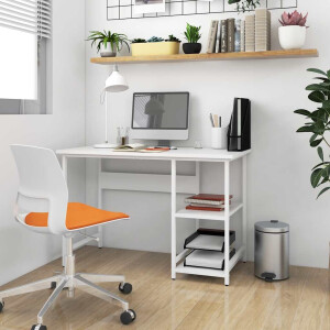vidaXL Computerbureau 105x50x72 cm MDF en metaal wit