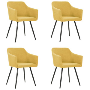 vidaXL Eetkamerstoelen 4 st stof geel