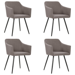 vidaXL Eetkamerstoelen 4 st draaibaar stof taupe