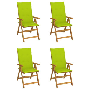 vidaXL Tuinstoelen 4 st verstelbaar met kussens massief acaciahout