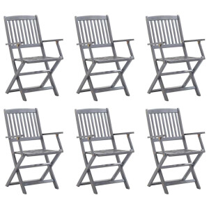 vidaXL Tuinstoelen 6 st inklapbaar massief acaciahout