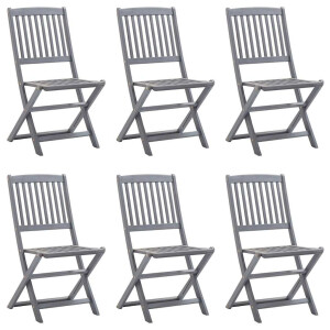 vidaXL Tuinstoelen 6 st inklapbaar massief acaciahout