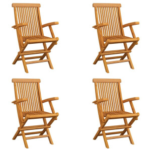 vidaXL Tuinstoelen 4 st inklapbaar massief teakhout