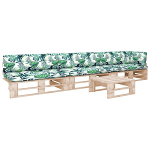 vidaXL 4-delige Loungeset pallet met kussens geïmpregneerd grenenhout