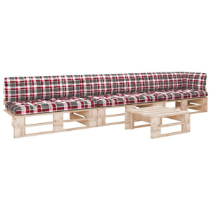 vidaXL 4-delige Loungeset pallet met kussens geïmpregneerd grenenhout