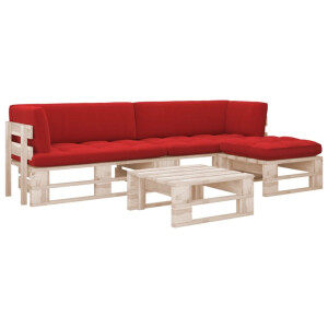 vidaXL 4-delige Loungeset pallet met kussens geïmpregneerd grenenhout