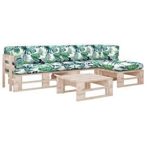 vidaXL 4-delige Loungeset pallet met kussens geïmpregneerd grenenhout