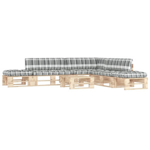 vidaXL 6-delige Loungeset pallet met kussens geïmpregneerd grenenhout