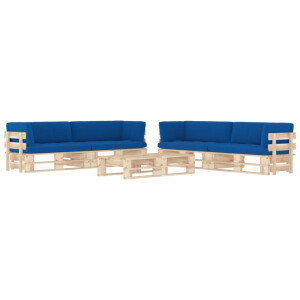 vidaXL 6-delige Loungeset pallet met kussens geïmpregneerd grenenhout