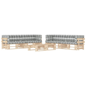vidaXL 6-delige Loungeset pallet met kussens geïmpregneerd grenenhout