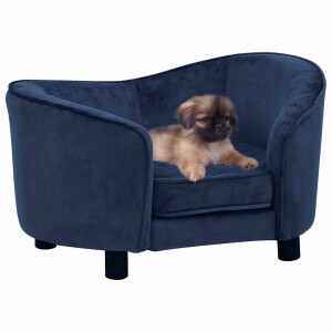 vidaXL Hondenbank 69x49x40 cm pluche blauw