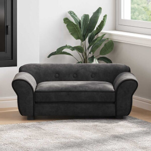 vidaXL Hondenbank 72x45x30 cm pluche zwart