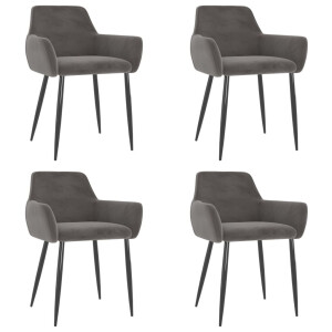 vidaXL Eetkamerstoelen 4 st fluweel donkergrijs