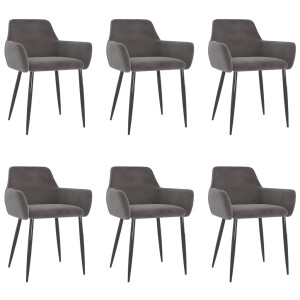 vidaXL Eetkamerstoelen 6 st fluweel donkergrijs