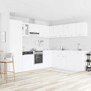 vidaXL 14-delige Keukenkastenset Lyon bewerkt hout wit