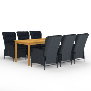 vidaXL 7-delige Tuinset donkergrijs