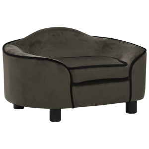 vidaXL Hondenbank 67x47x36 cm pluche donkergrijs