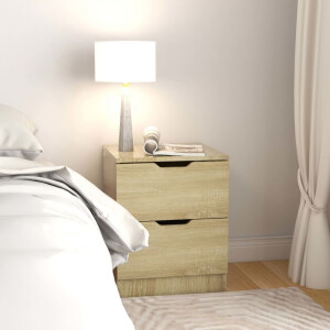vidaXL Nachtkastje 40x40x50 cm bewerkt hout sonoma eikenkleurig