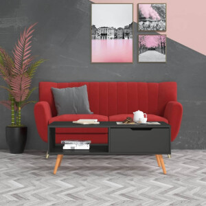vidaXL Salontafel 100x49,5x43 cm bewerkt hout grijs