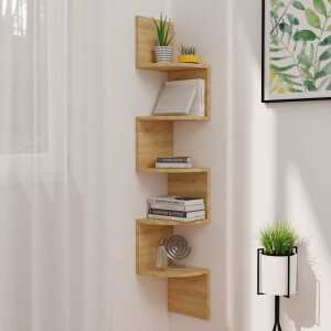 vidaXL Hoekwandschap 19x19x123 cm bewerkt hout sonoma eikenkleurig