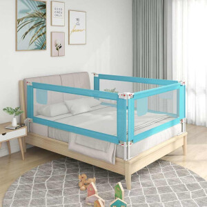 vidaXL Bedhekje peuter 160x25 cm stof blauw