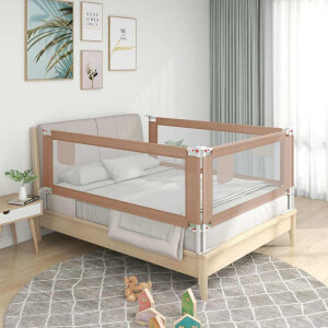vidaXL Bedhekje peuter 120x25 cm stof taupe