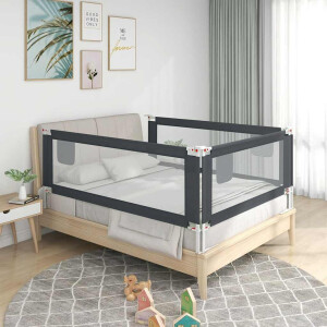 vidaXL Bedhekje peuter 100x25 cm stof donkergrijs