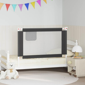 vidaXL Bedhekje peuter 120x25 cm stof donkergrijs