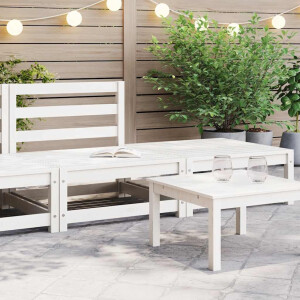 vidaXL 2-delige Loungeset massief grenenhout wit