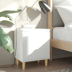 vidaXL Nachtkastjes 2 st met massief houten poten 40x30x50 cm wit