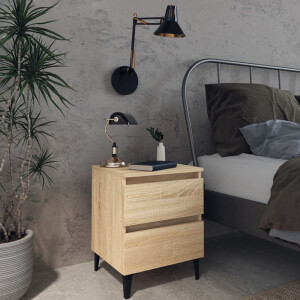 vidaXL Nachtkastje 40x35x50 cm bewerkt hout sonoma eikenkleurig