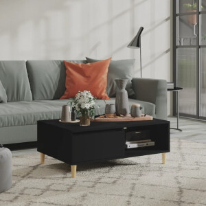 vidaXL Salontafel 90x60x35 cm bewerkt hout zwart