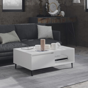 vidaXL Salontafel 90x60x35 cm bewerkt hout wit