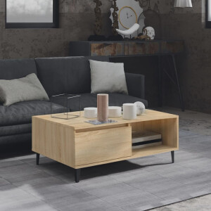 vidaXL Salontafel 90x60x35 cm bewerkt hout sonoma eikenkleurig