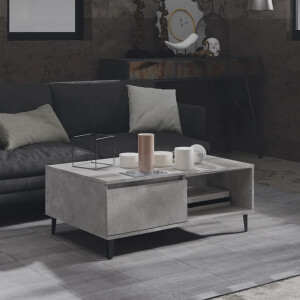 vidaXL Salontafel 90x60x35 cm bewerkt hout betongrijs