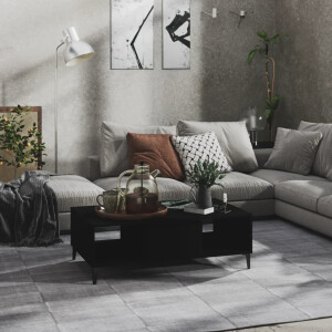 vidaXL Salontafel 103,5x60x35 cm bewerkt hout zwart