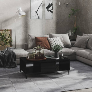 vidaXL Salontafel 103,5x60x35 cm bewerkt hout hoogglans zwart