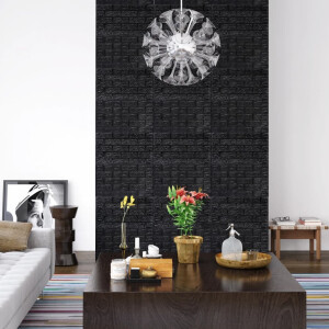 vidaXL 3D-behang zelfklevend 10 st bakstenen zwart