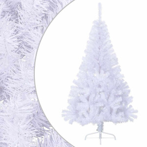 vidaXL Kunstkerstboom met standaard half 150 cm PVC wit