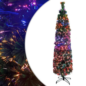 vidaXL Kunstkerstboom met standaard smal 210 cm glasvezel
