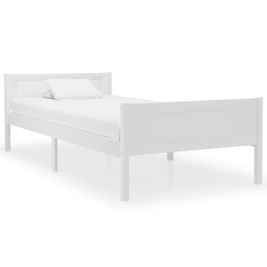 vidaXL Bedframe massief grenenhout wit 90x200 cm